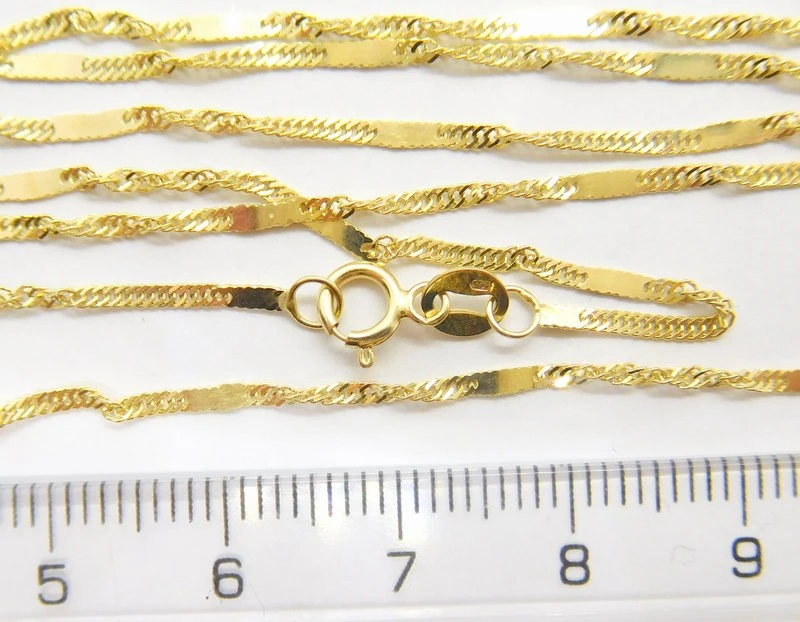 Klenoty Budín Pevný přívěskový zlatý řetízek TWIST S DESTIČKOU 585/2,00gr 50cm HK6149