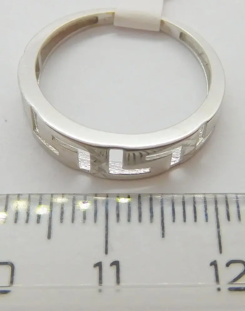 Klenoty Budín Dámský prsten z bílého zlata s gravírováním - řecký typ 585/1,70gr vel. 56 HK1148