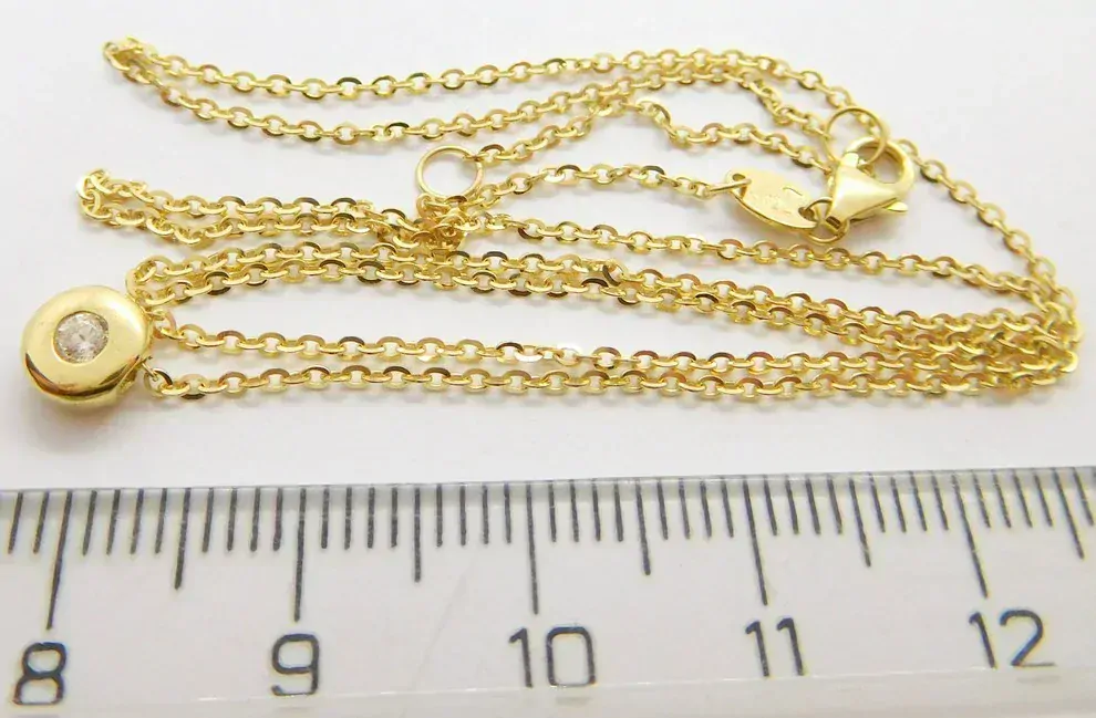 Klenoty Budín Dámský zlatý náhrdelník ze žlutého zlata se zirkonem 585/1,97gr 45cm HK4045