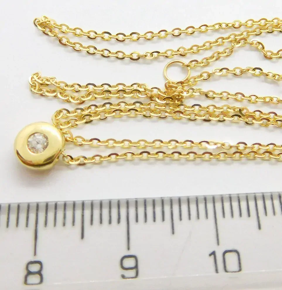 Klenoty Budín Dámský zlatý náhrdelník ze žlutého zlata se zirkonem 585/1,97gr 45cm HK4045