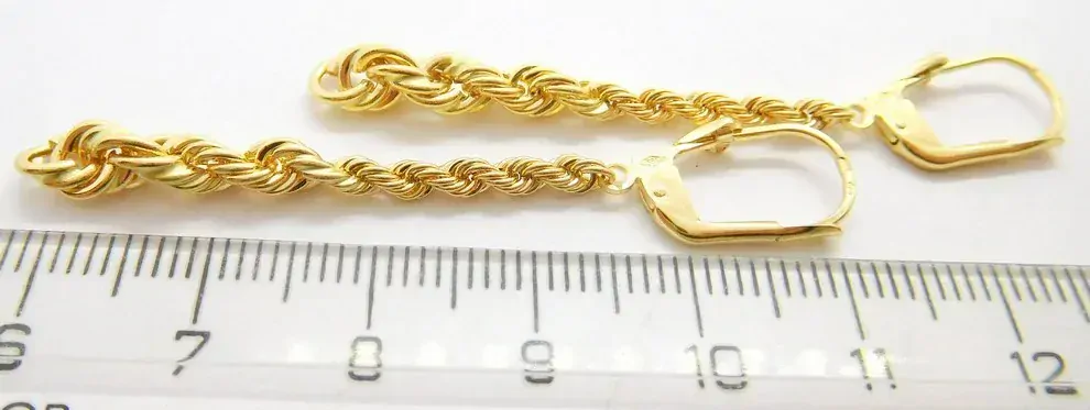 Klenoty Budín Dámské visací řetízkové zlaté náušnice na patent 585/2,10gr HK2252