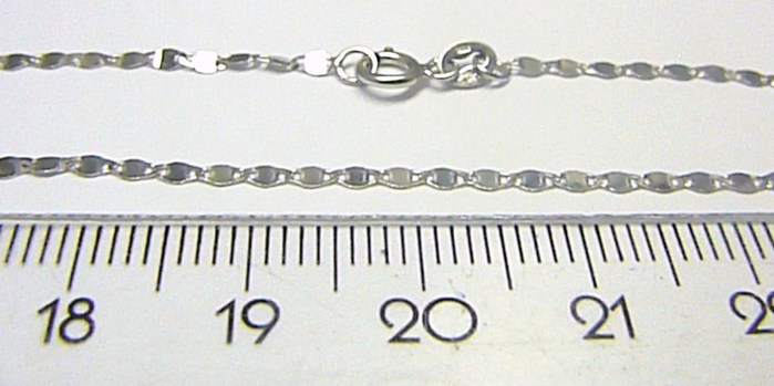 Klenoty Budín Dámský pevný zlatý náramek z bílého zlata 585/0,59gr 18cm HK7139