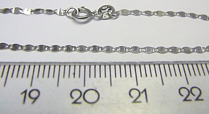 Klenoty Budín Dámský pevný zlatý náramek z bílého zlata 585/0,59gr 18cm HK7139