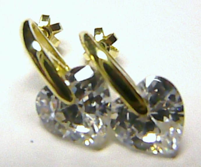 Klenoty Budín Mohutné luxusní zlaté náušnice s velkými srdíčky (zirkony) 585/2,92gr 236041045