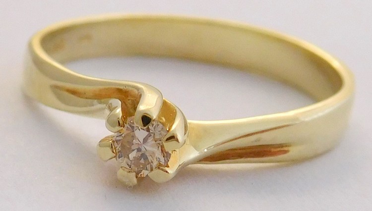 Klenoty Budín Zásnubní zlatý diamantový prsten s diamantem vel. 59 585/2,24gr 17-01 206 T281