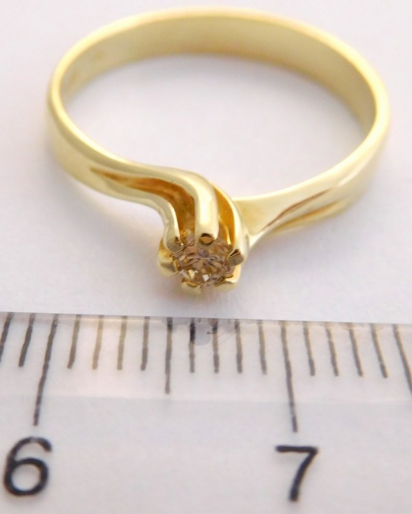 Klenoty Budín Zásnubní zlatý diamantový prsten s diamantem vel. 59 585/2,24gr 17-01 206 T281