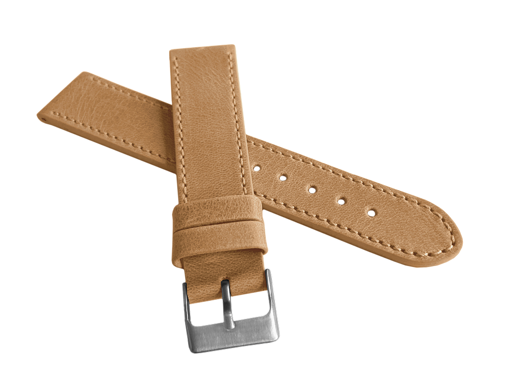 Béžový prošitý řemínek LAVVU SPORT z luxusní kůže Top Grain - 22mm LSAUD22