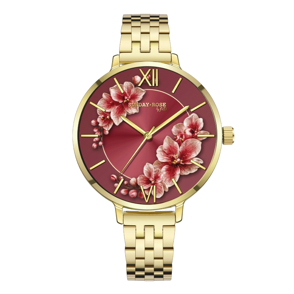 SUNDAY ROSE Dámské luxusní designové hodinky SUNDAY ROSE SUN-O03