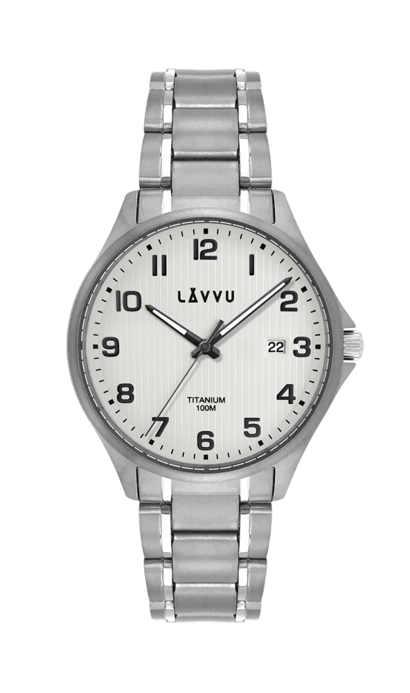 Titanové hodinky se safírovým sklem LAVVU TITANIUM LILLEHAMMER Silver LWM0151