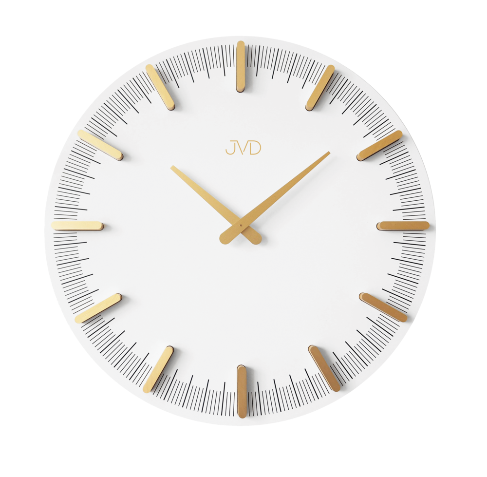 JVD Designové bílé minimalistické bílé hodiny JVD HC401.1