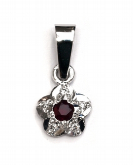 Diamantový zlatý přívěsek s rubínem a diamanty 585/1,25 gr J-20856-12 POŠTOVNÉ ZDARMA!
