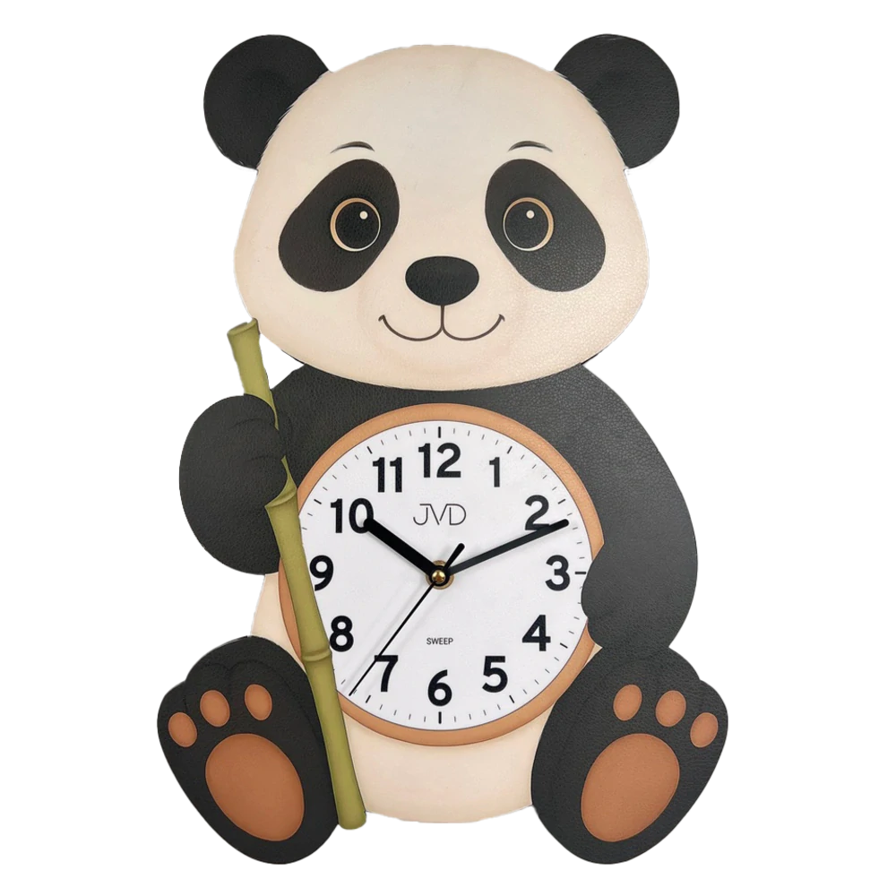 JVD Dětské nástěnné netikající tiché hodiny JVD HJ113 - panda
