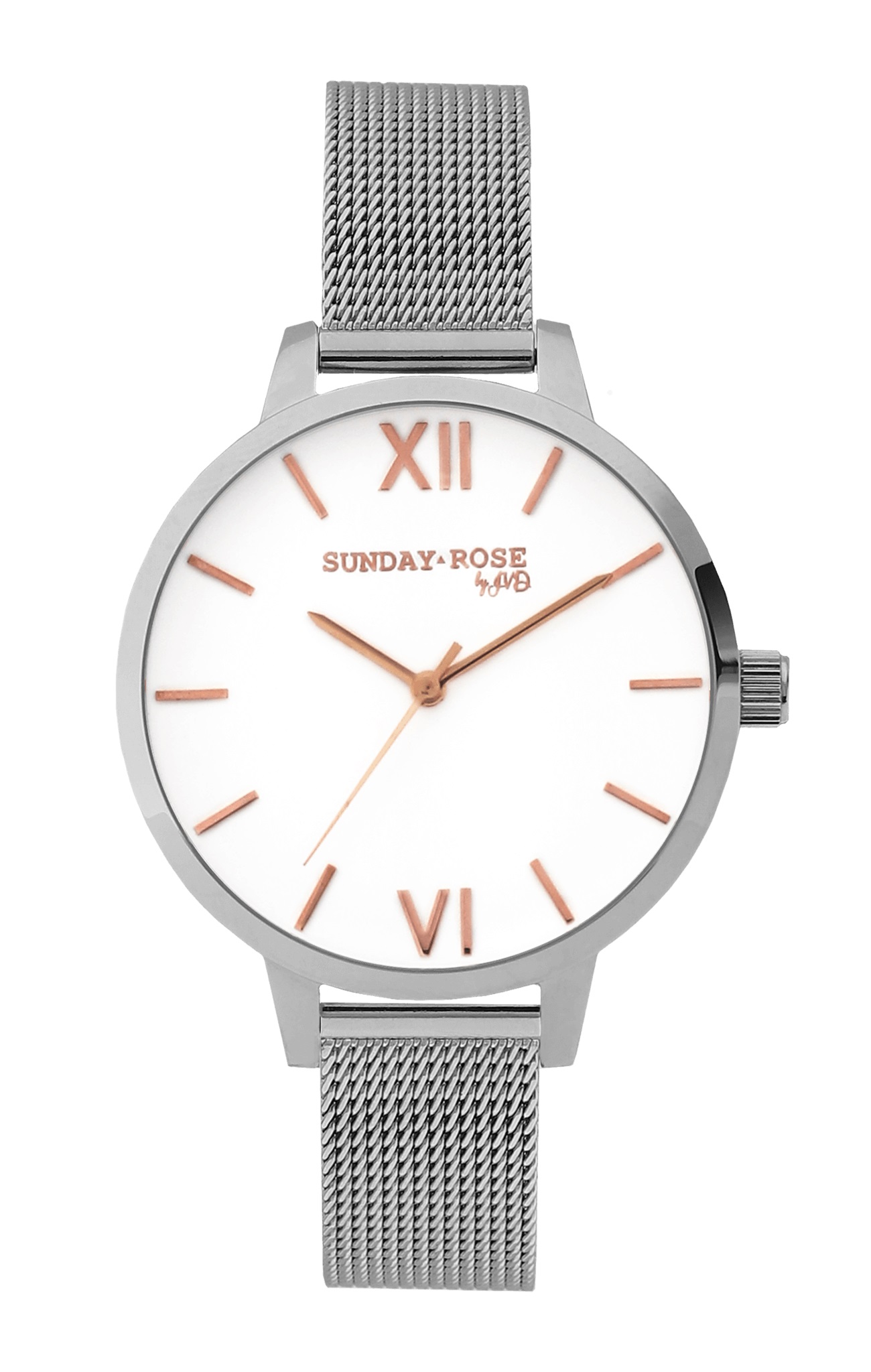 SUNDAY ROSE Dámské luxusní designové hodinky SUNDAY ROSE Fashion SILVER LOVE SUN-F04