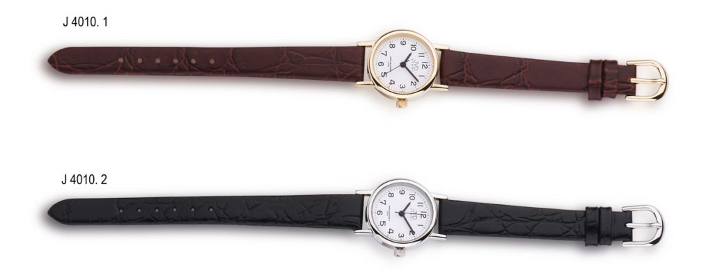 JVD Dámské společenské náramkové hodinky JVD steel J4010.1 na koženém pásku 