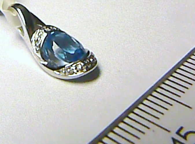 Klenoty Budín Luxusní diamantový přívěs s diamanty (6 ks) a velkým modrým topazem (blue topaz)