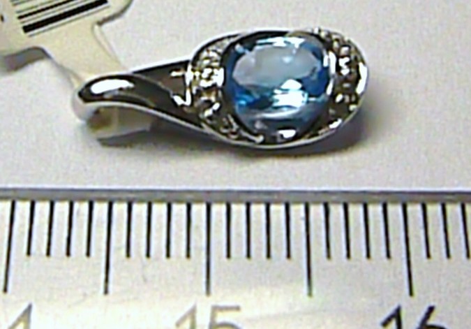 Klenoty Budín Luxusní diamantový přívěs s diamanty (6 ks) a velkým modrým topazem (blue topaz)