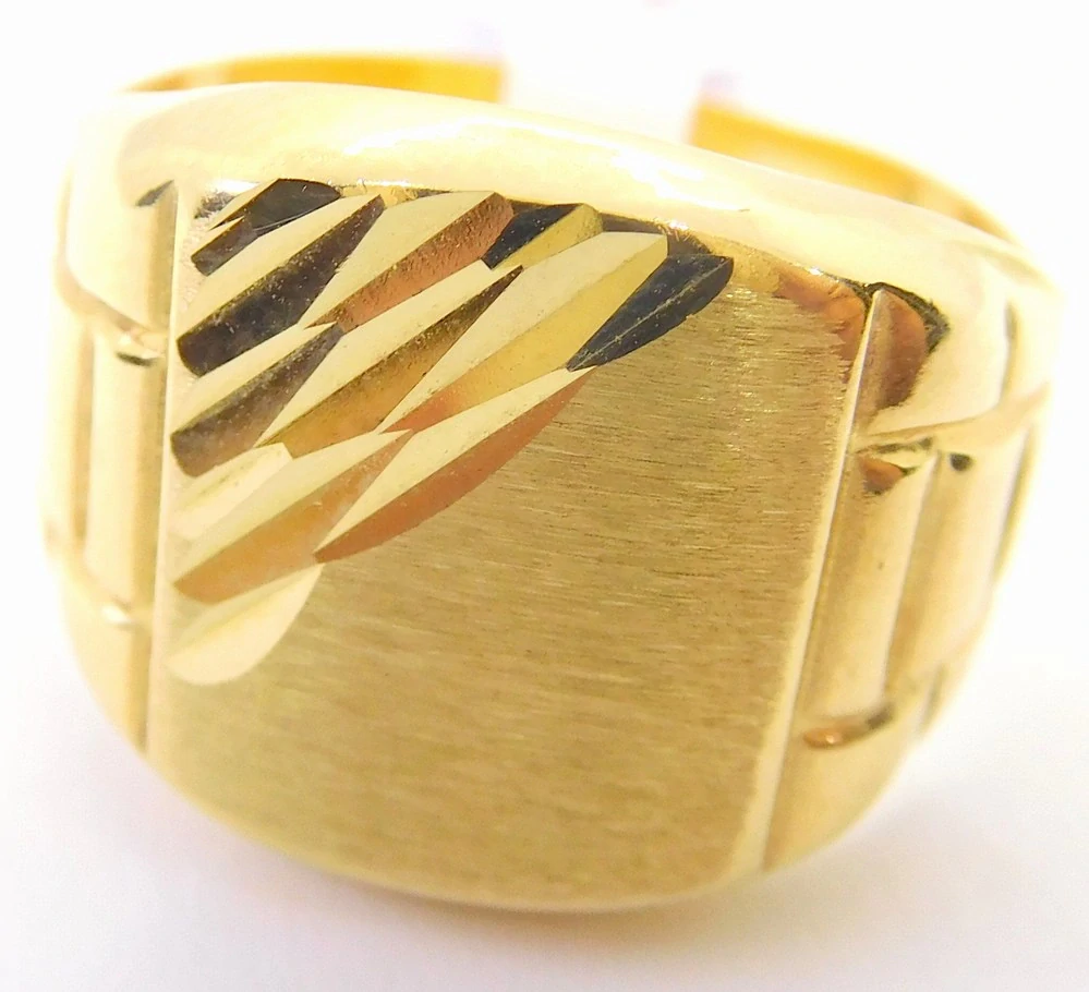 Klenoty Budín Pánský zlatý gravírovaný masivní prsten vel. 67 585/5,62gr HK1264