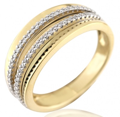 Elegantní diamantový prsten ze žlutého zlata ARISTEO s brilianty 3953256