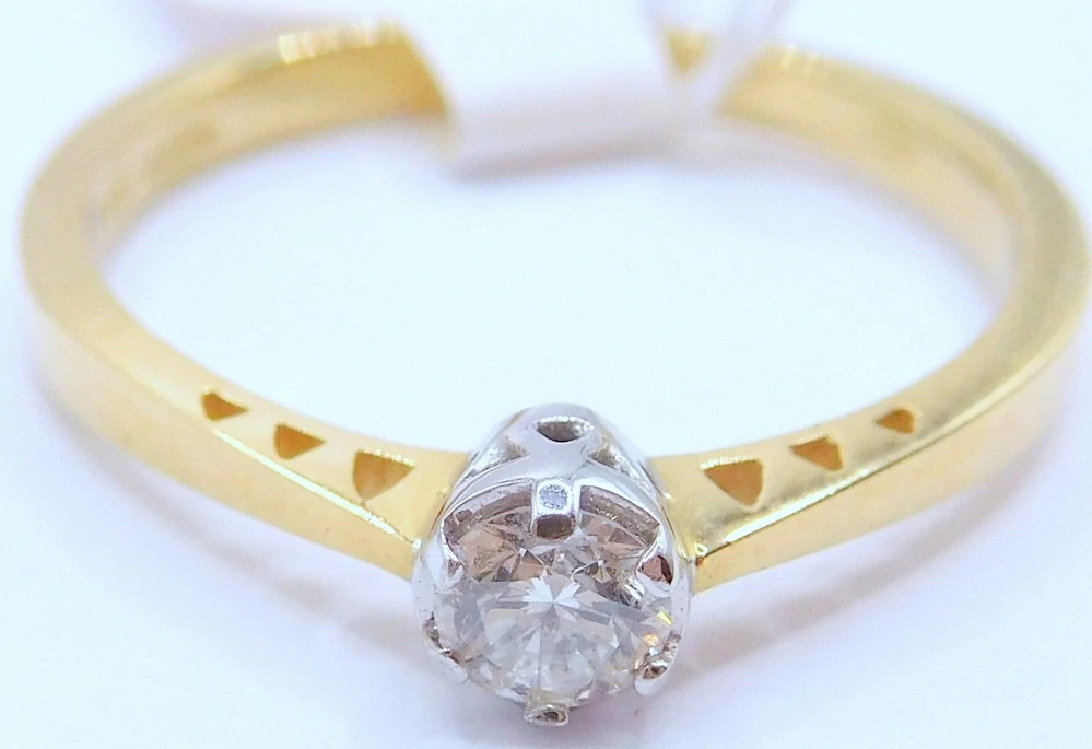 Klenoty Budín Zásnubní diamantový prsten ze žlutého zlata 585/1,87gr 1ks 0,165ct vel. 54 HKD55