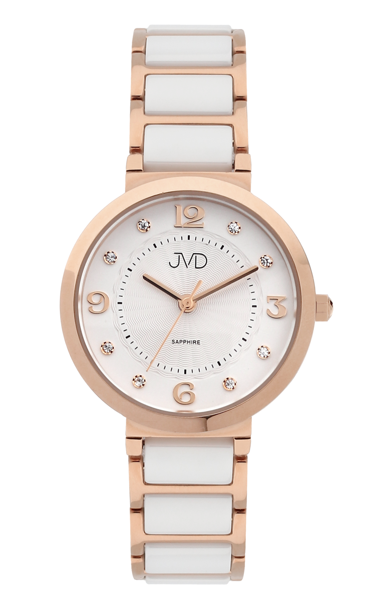 Dámské náramkové hodinky JVD JG1004.2 se safírovým sklem a keramickými prvky