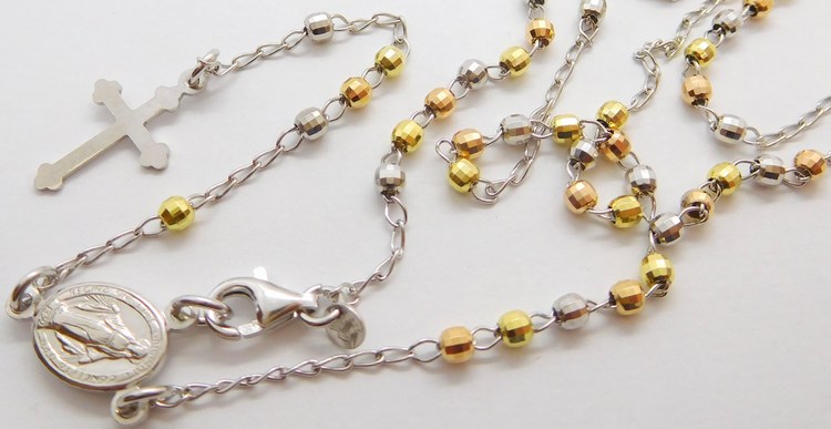 Klenoty Budín Luxusní stříbrný mohutný růženec (pozlacený) 925/1000 50cm+10cm 030345100008