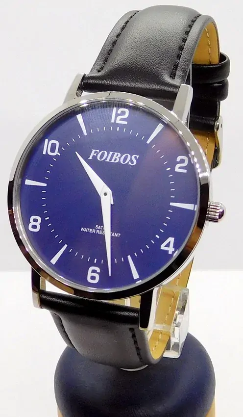 Foibos Pánské elegantní černé ocelové voděodolné hodinky Foibos CK1647.3 - 5ATM