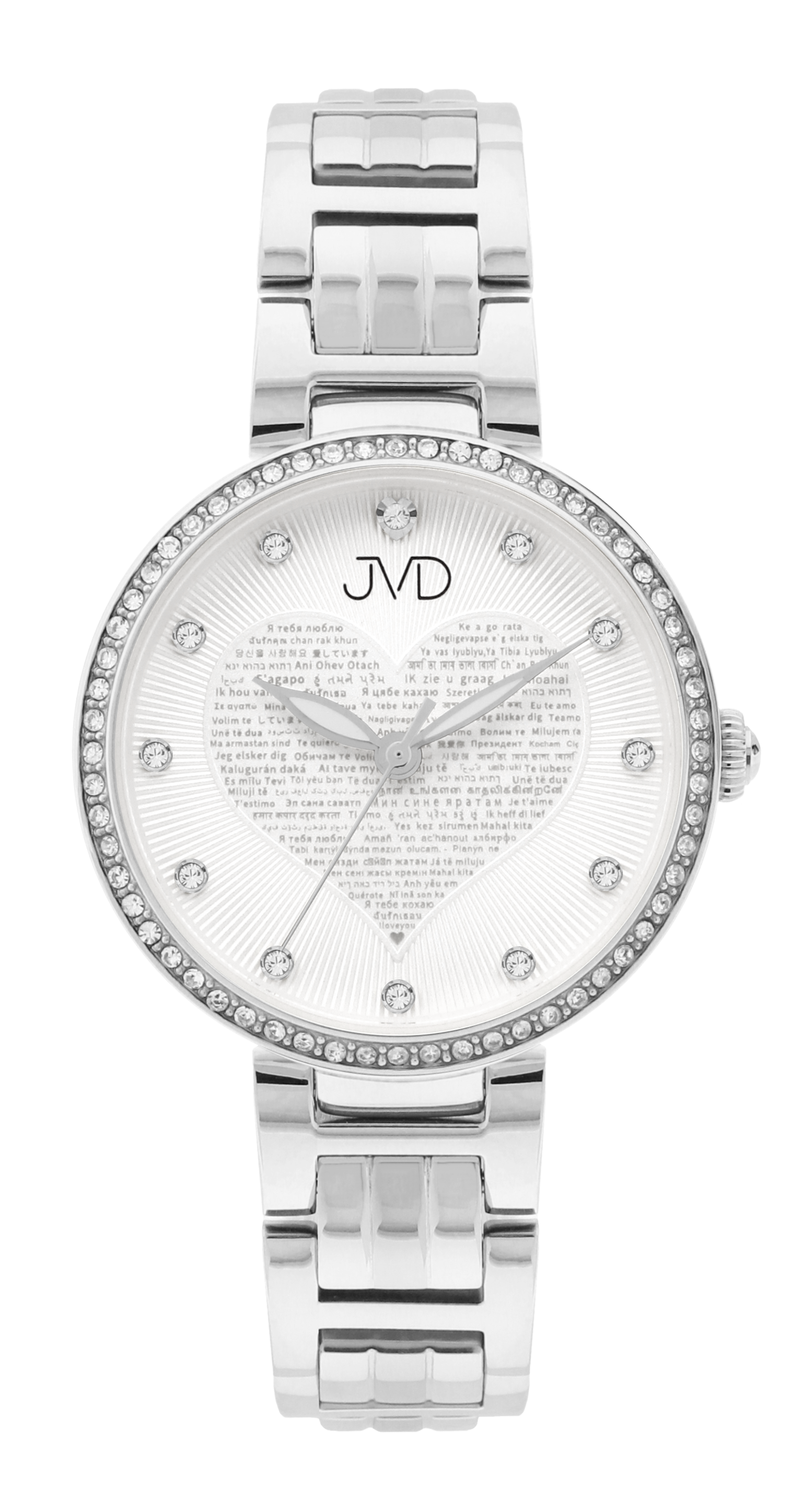 JVD Dámské srdíčkové stříbrné hodinky JVD JG1032.1