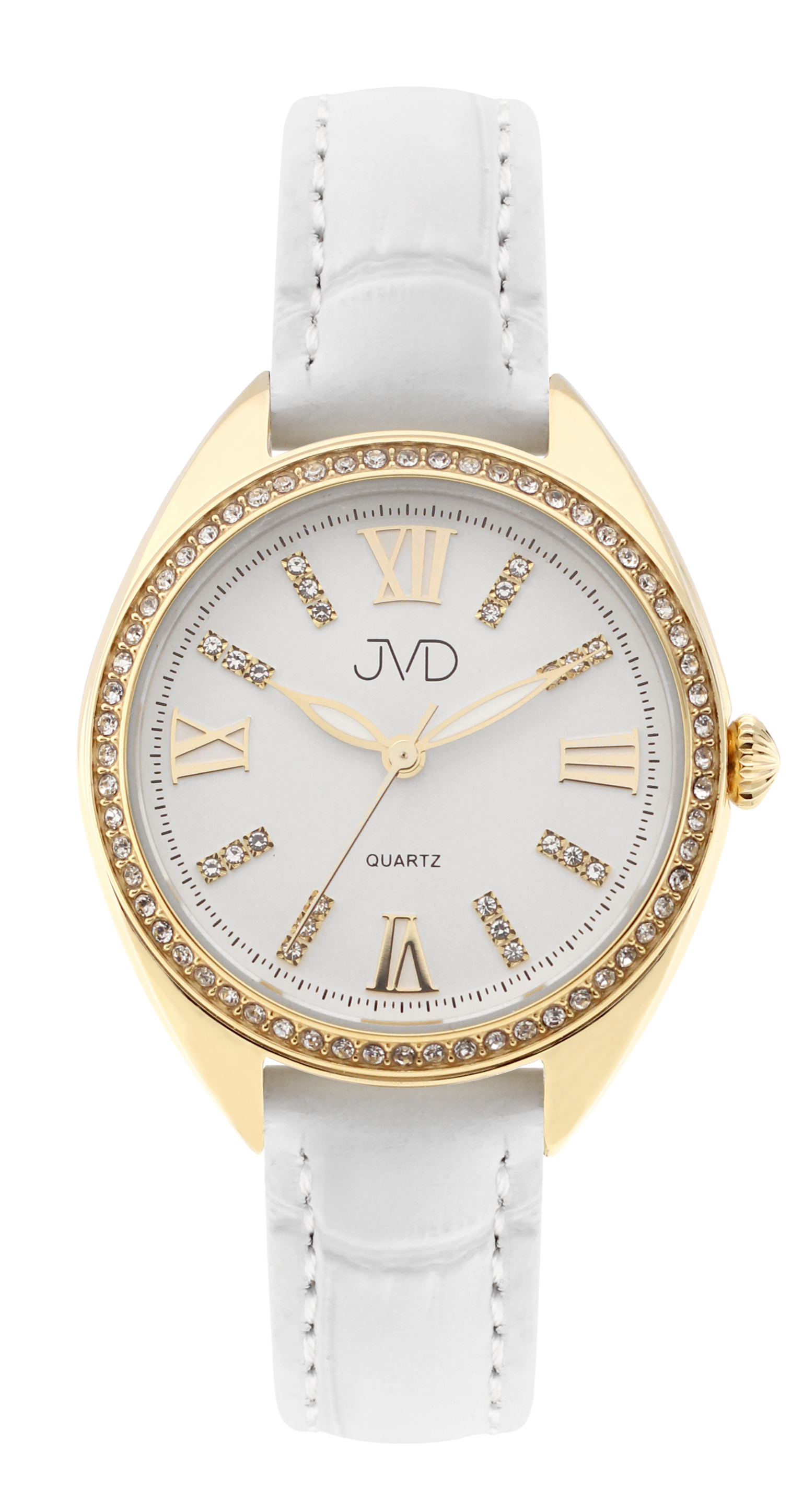 Bílé dámské elegantní šperkové hodinky JVD JG1028.3
