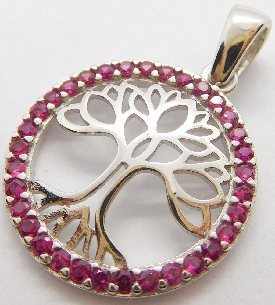 Klenoty Budín Zlatý přívěsek - strom života s červenými rubíny 585/1,84gr HK3094B