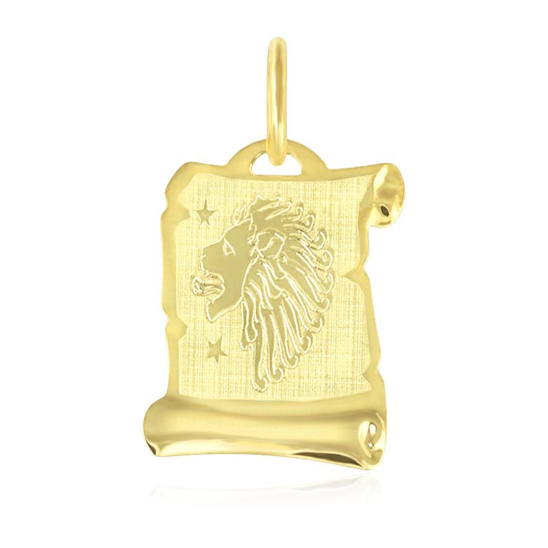 GEMMAX Zlatý přívěsek na pergamenu s gravírováním - znamení LEV 585/0,50gr GUPYN-58011 