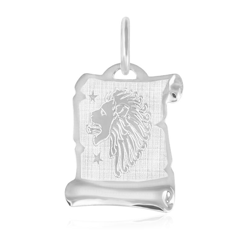 GEMMAX Zlatý přívěsek na pergamenu s gravírováním v bílém zlatě - znamení LEV 585/0,55gr GUPWN-58301