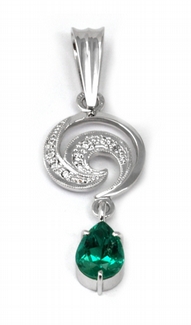 Diamantový zlatý přívěsek se smaragdem KOLUMBIE 585/1,75 gr J-20253-11 POŠTOVNÉ ZDARMA!