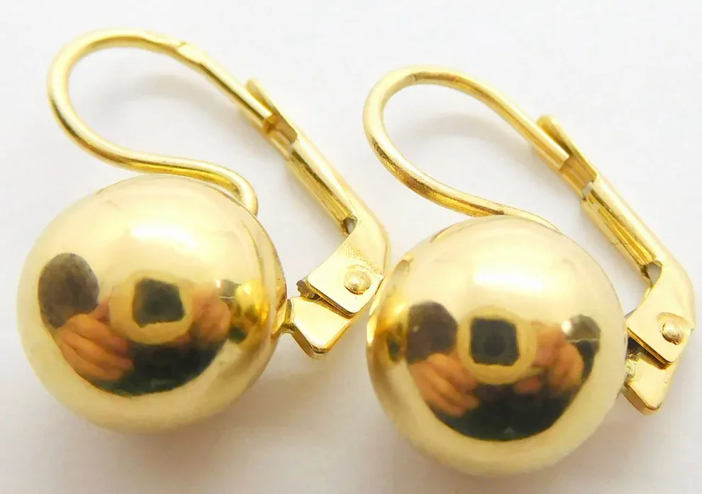 Klenoty Budín Dámské obrovské klasické zlaté náušnice na patent 585/3,22gr HK2249