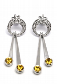 Diamantové náušnice s přírodními vzácnými safíry 585/3,72 gr J-21018-12 POŠTOVNÉ ZDARMA!