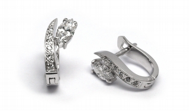 Luxusní diamantové náušnice se vzácnými diamanty 585/2,96 gr J-20719-12 POŠTOVNÉ ZDARMA!