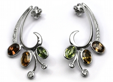 Diamantové náušnice s pravými zirkony ze Srí Lanky 585/3,94 gr J-20731-11 POŠTOVNÉ ZDARMA!