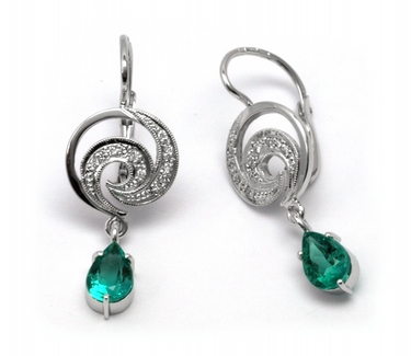 Luxusní náušnice se vzácnými kolumbijskými smaragdy 585/3,41 gr J-20252-11 POŠTOVNÉ ZDARMA!