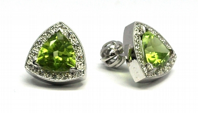 Luxusní náušnice s přírodními vzácnými olivíny 585/3,09 gr J-19845-11 POŠTOVNÉ ZDARMA!