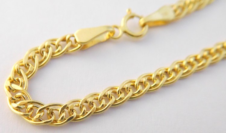 Klenoty Budín Mohutný pevný silný zlatý náramek 24cm 585/2,43gr HK7138