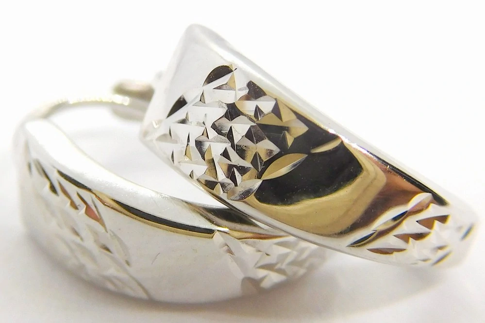 Klenoty Budín Dámské zlaté náušnice z bílého zlata na patent  585/1,25gr 02772