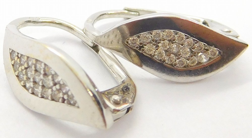 Klenoty Budín Dámské zlaté náušnice z bílého zlata se zirkony 585/2,05gr HK2288