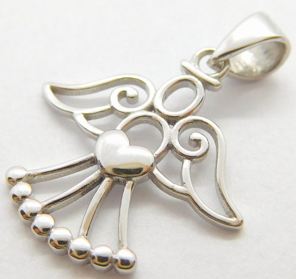 Klenoty Budín Dámský zlatý přívěsek andílek z bílého zlata 585/0,85gr 03024