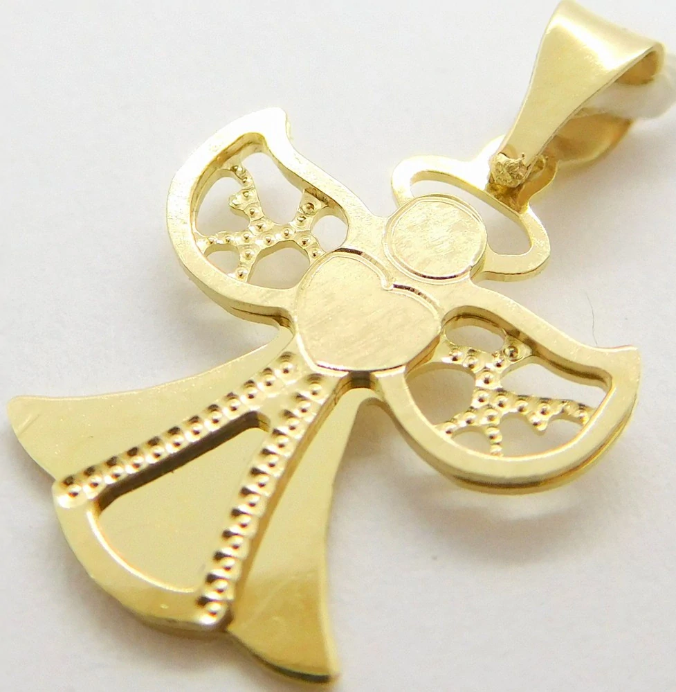 Klenoty Budín Zlatý gravírovaný andělíček ze žlutého zlata 585/0,83gr HK3225