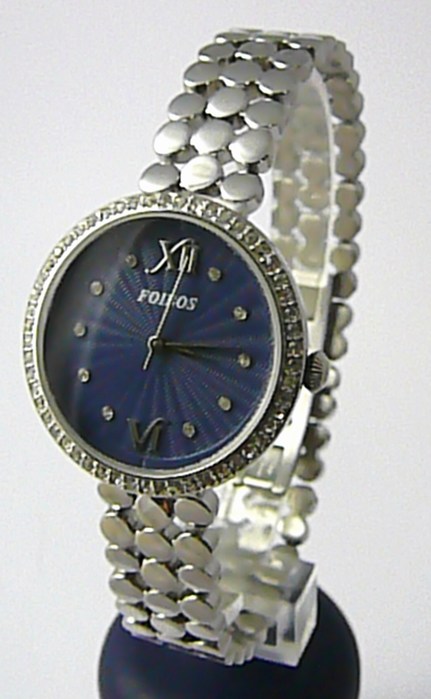 Foibos Dámské šperkové ocelové hodinky Foibos 3a39 s modro-fialovým číselníkem a zirkon POŠTOVNÉ ZDARMA!!