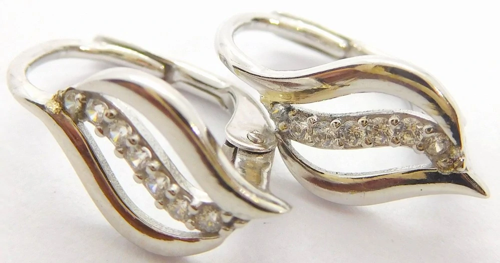 Klenoty Budín Dámské náušnice z bílého zlata se zirkony 585/1,62gr HK2345