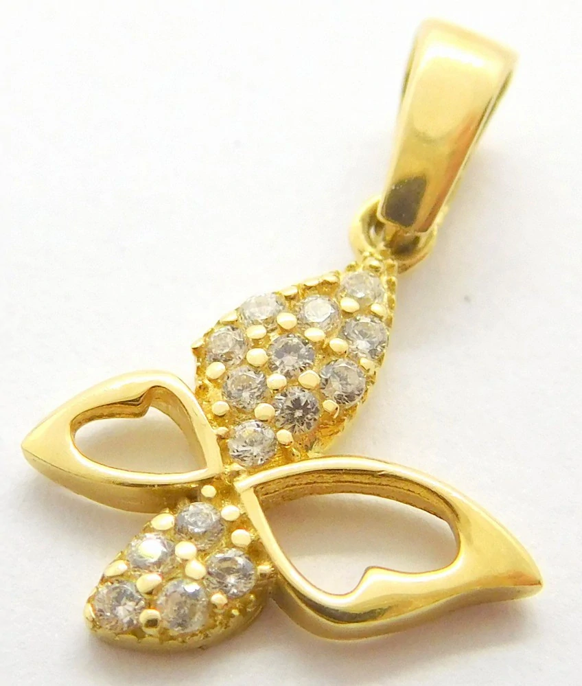 Klenoty Budín Dámský zlatý přívěsek se zirkony motýlek 585/0,62gr 02889