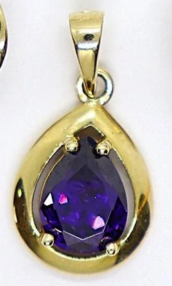 Klenoty Budín Dámský zlatý přívěsek s fialovým ametystem 585/1,09gr HK3256