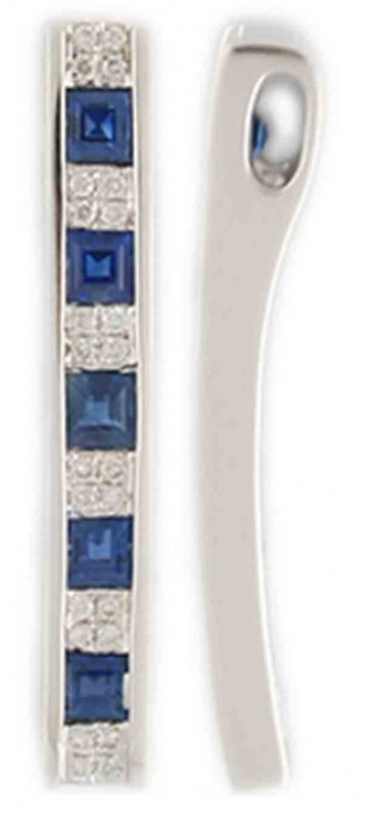 Luxusní diamantový přívěsek z bílého zlata s modrým safírem 585/1,25gr 3870328