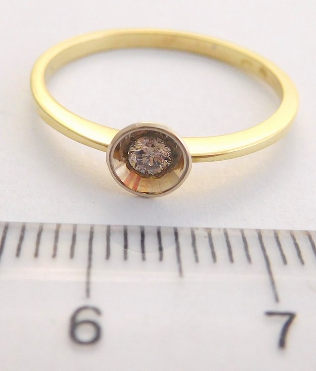 Klenoty Budín Zásnubní zlatý diamantový prsten s diamantem vel. 57 585/1,49gr 17-01 205 T282