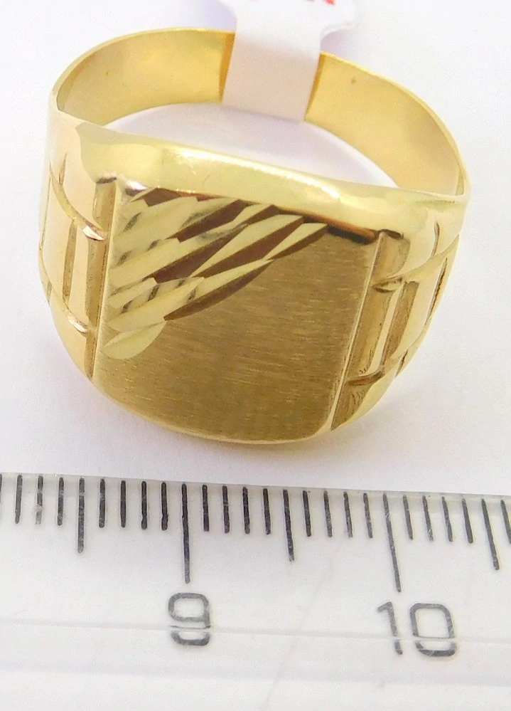 Klenoty Budín Pánský zlatý gravírovaný masivní prsten vel. 67 585/5,62gr HK1264